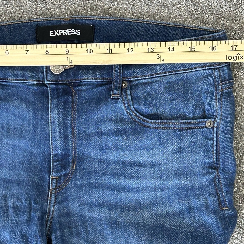 Express Barely Boot Mid-Rise Stretch Blue Jeans ~ Women's 10R - 33"ins - Picture 7 of 8